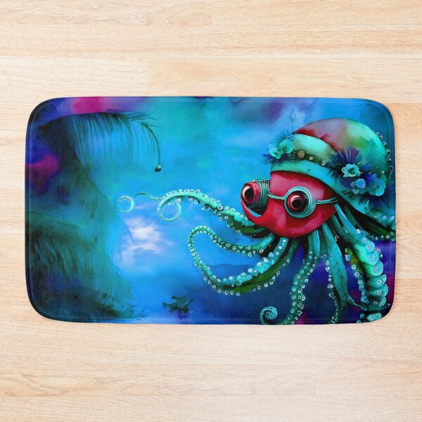 Item preview, Metallic Look Octopus Retro Futuristic Style on Beach at Night - AI Art 6 of 8 designed and sold by Beachy.