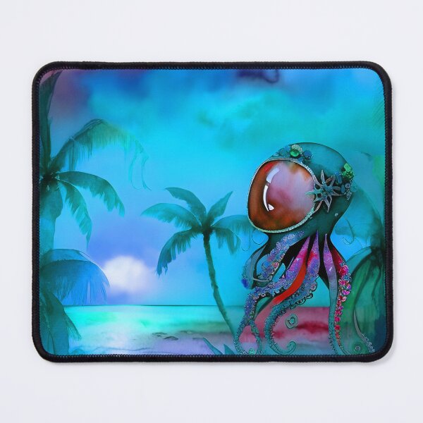 Item preview, Metallic Look Octopus Retro Futuristic Style on Beach at Night - AI Art 8 of 8 designed and sold by Beachy.