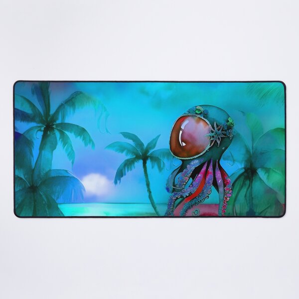 Item preview, Metallic Look Octopus Retro Futuristic Style on Beach at Night - AI Art 8 of 8 designed and sold by Beachy.