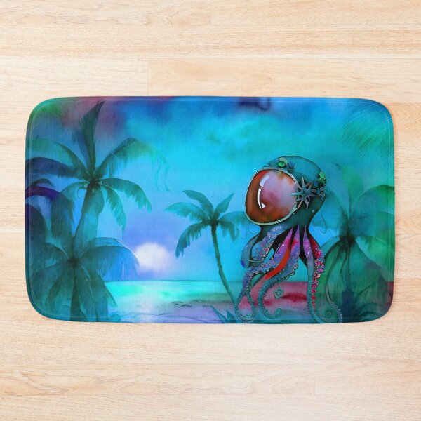 Item preview, Metallic Look Octopus Retro Futuristic Style on Beach at Night - AI Art 8 of 8 designed and sold by Beachy.