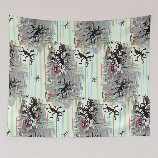Item preview, ants on the wall pattern, insect illustration, nature pattern, seamless textile, colorful art designed and sold by Natairbrush.
