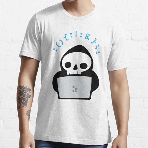 Item preview, Skull Hacker with black hoodie and laptop writing a Fork Bomb designed and sold by LucastaOdetten.