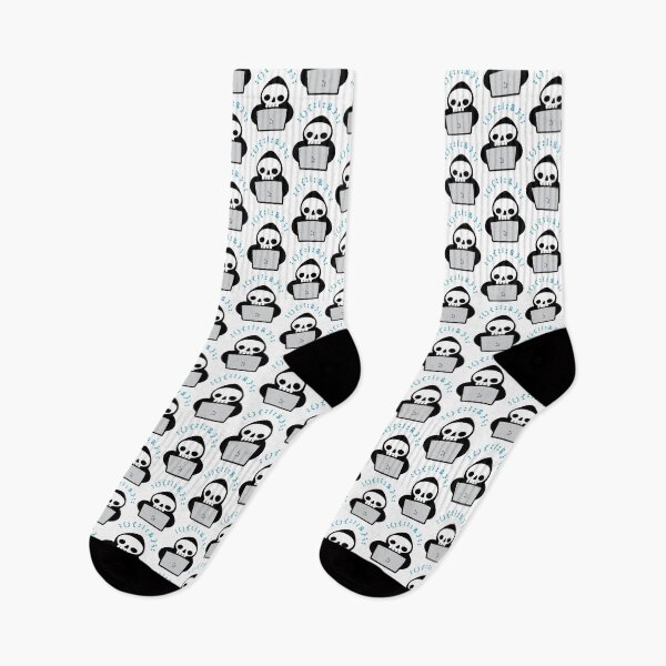 Aperçu de l'œuvre Skull Hacker avec un sweat à capuche noir et un ordinateur portable écrivant une Fork Bomb créée et vendue par LucastaOdetten.