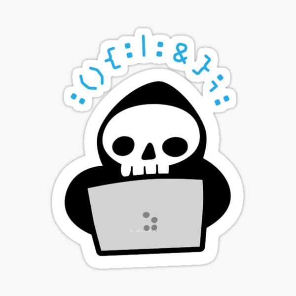 Item preview, Skull Hacker with black hoodie and laptop writing a Fork Bomb designed and sold by LucastaOdetten.