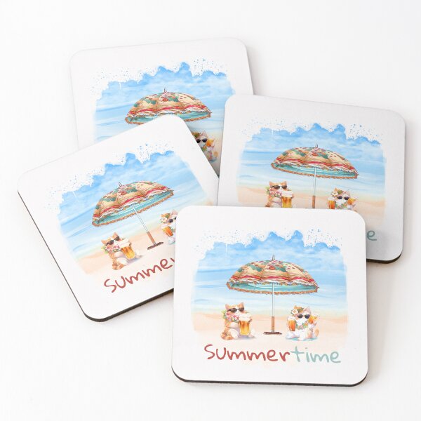 Item preview, Cute kittens resting on the beach, in summertime. designed and sold by LuckyFamily.