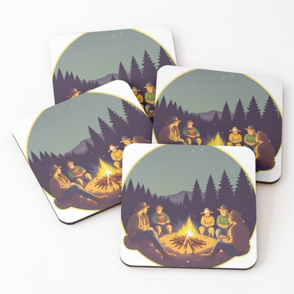 Item preview, A group of campers sits around a campfire 	 designed and sold by noosiionka8.