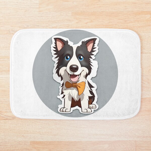 Aperçu de l'œuvre Caricature de style chiot border collie mignon créée et vendue par Purrnickerty.