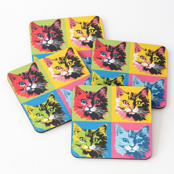 Item preview, Cat face in Warhol style designed and sold by titur.
