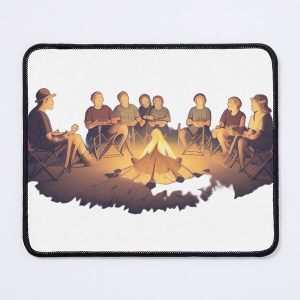 Item preview, A group of campers sits around a campfire 	 designed and sold by noosiionka8.