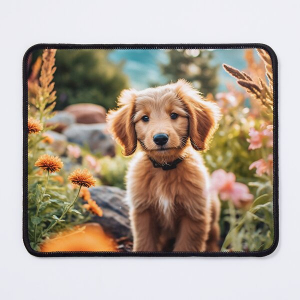 Item preview, Cachorrinho marrom no jardim florido designed and sold by Polistchuk.