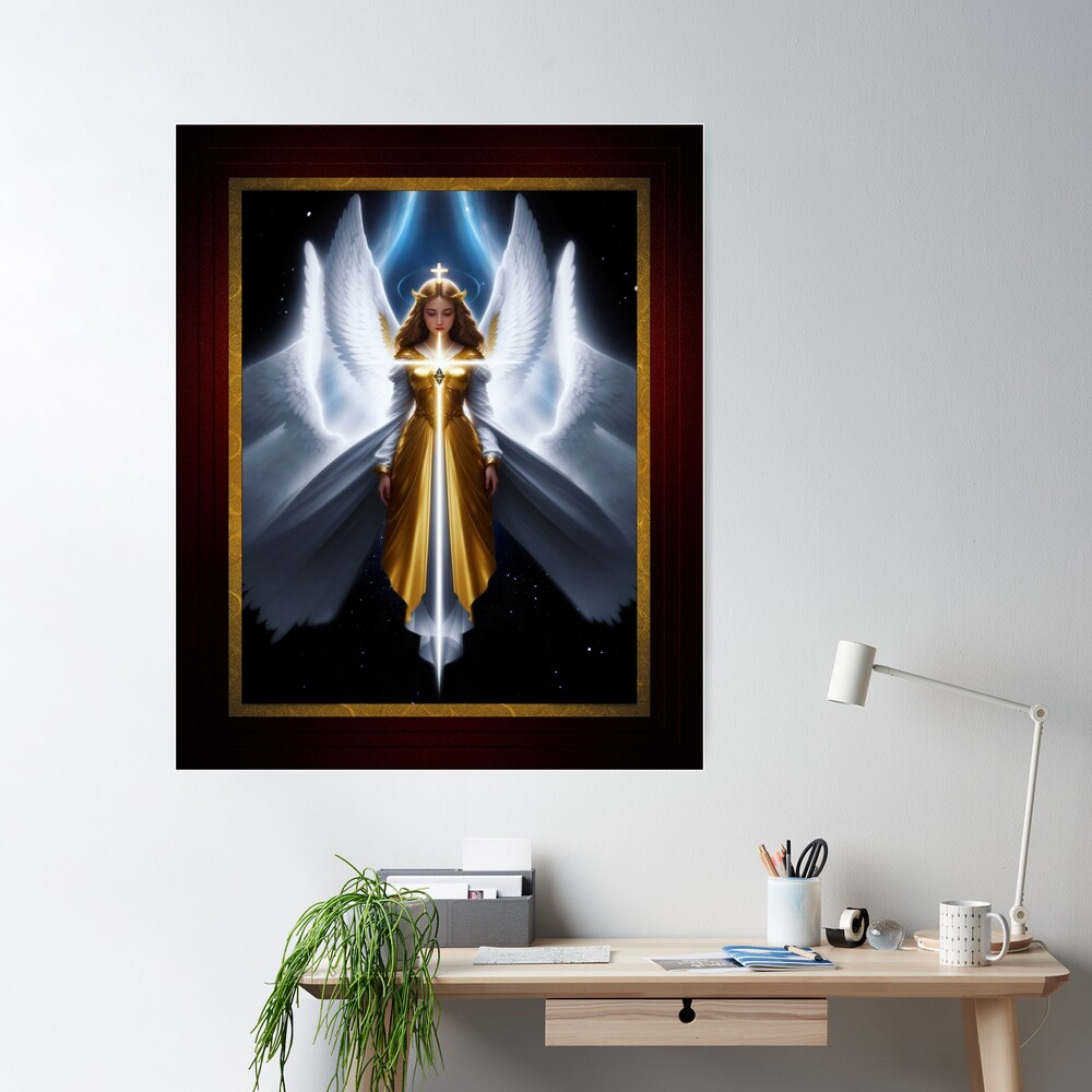 The Angel Of Light Religious AI Concept Art by Xzendor7 Wall Decor Poster