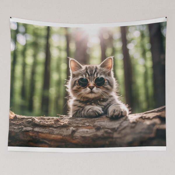 Item preview, Kitten in the forest in dark glasses designed and sold by Polistchuk.