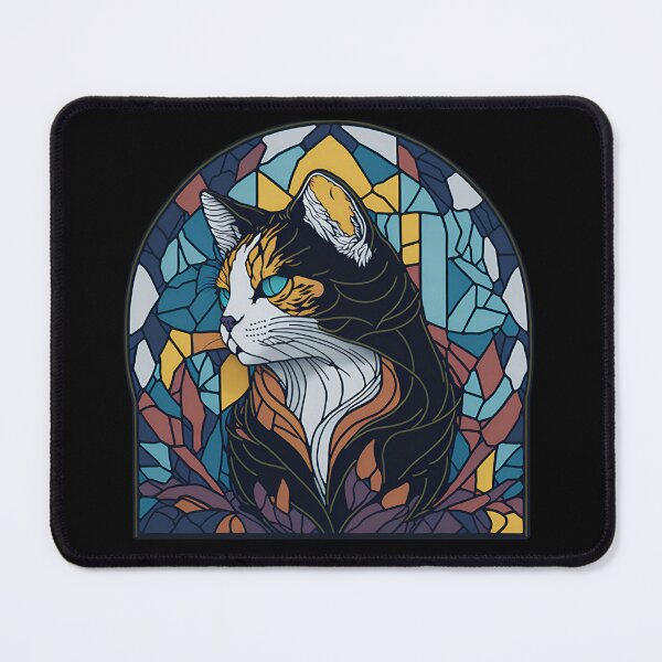 Item preview, cat stained glass designed and sold by Kazujoshi-Art.
