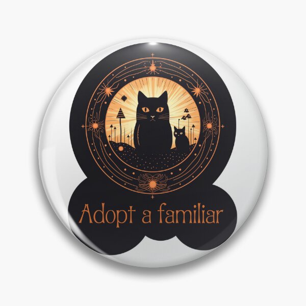 Item preview, Goth witch cats adopt a familiar designed and sold by Forest Alchemist.