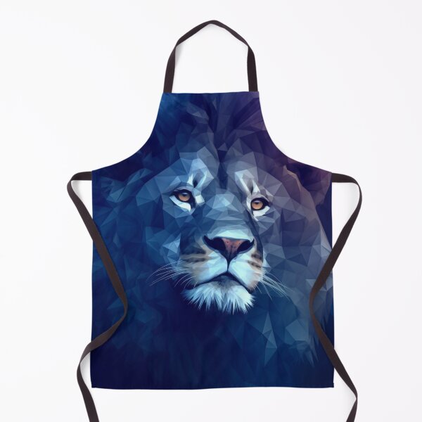 Item preview, blue abstract polygonal lion designed and sold by Polistchuk.