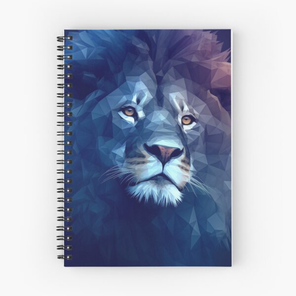 Item preview, blue abstract polygonal lion designed and sold by Polistchuk.