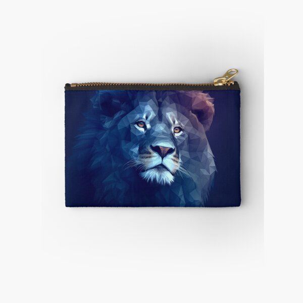 Item preview, blue abstract polygonal lion designed and sold by Polistchuk.