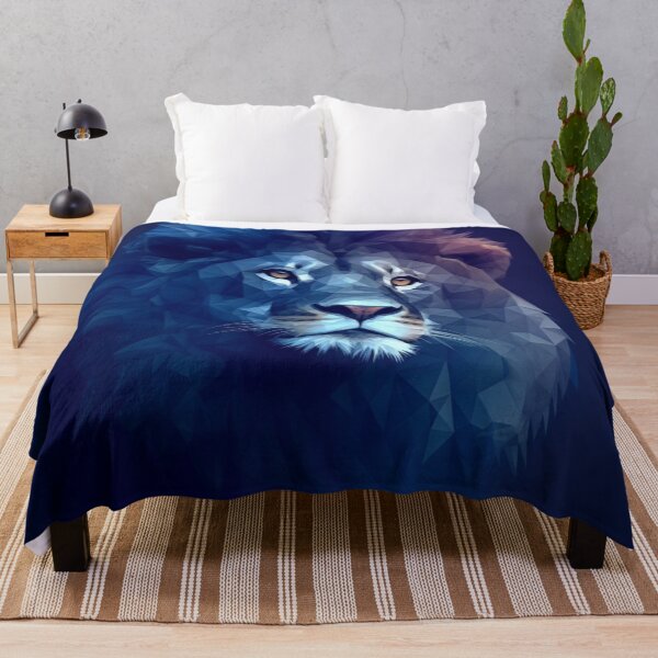 Artikelvorschau, blue abstract polygonal lion entworfen und verkauft von Polistchuk.
