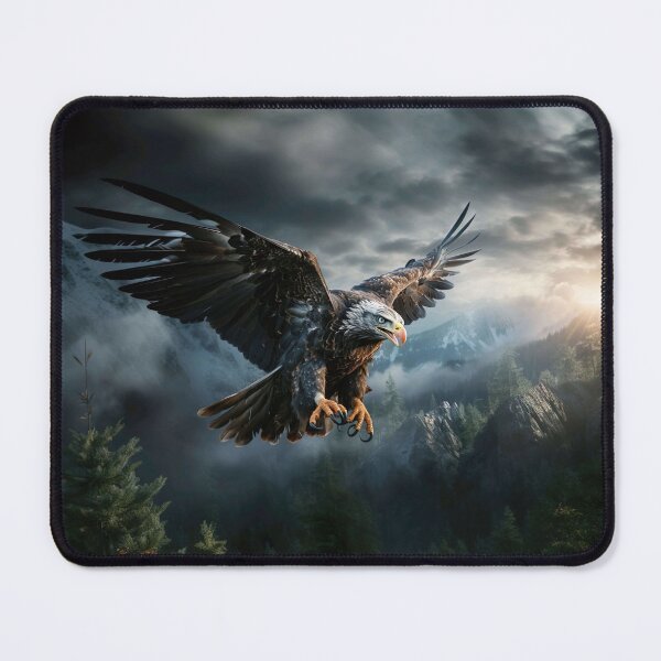 Item preview, Eagle on the montain sky on dark day designed and sold by artumbre.