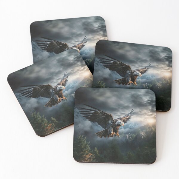 Item preview, Eagle on the montain sky on dark day designed and sold by artumbre.
