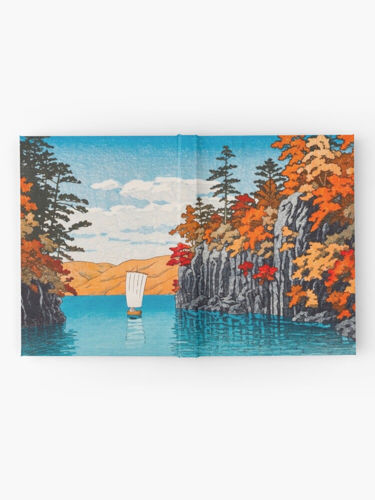 Vintage Japanese Woodblock Print East Asian Art Kawase Hasui (1883-1957)  Lake Towada Showa period, 20th century | Hardcover Journal