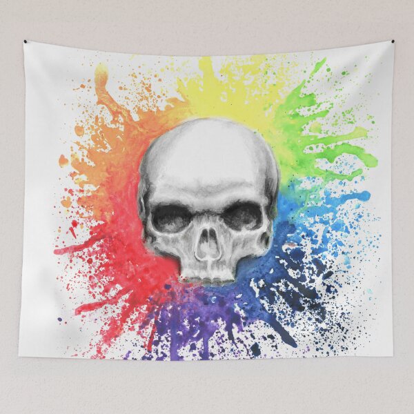 Item preview, Rainbow watercolour skull art designed and sold by Lianne Marie.