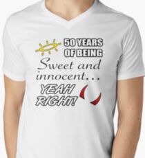 Cute 50th Birthday Humor Men's V-Neck T-Shirt