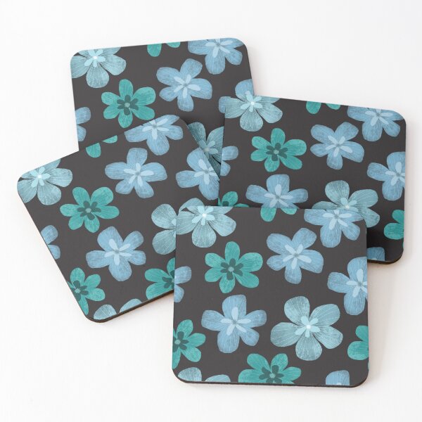 Item preview, Blue aesthetic flower pattern designed and sold by pinkyfish1010.