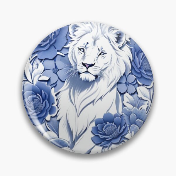 Item preview, Blue roses lion  designed and sold by Gigglyvibes.