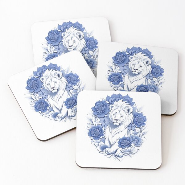 Item preview, Blue roses lion  designed and sold by Gigglyvibes.