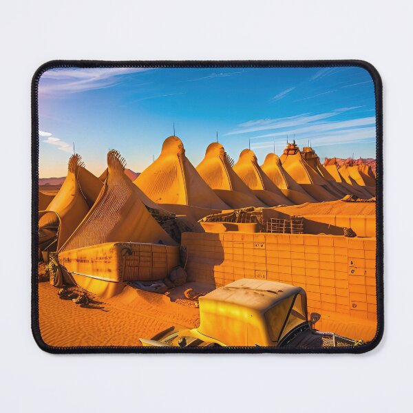 Item preview, A ravaged world of sand dunes and searing heat designed and sold by PixieDustAIArt.