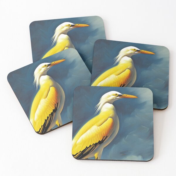 Item preview, Yellow Snowy Egret, impasto, Ai Generated Art  designed and sold by ACC .