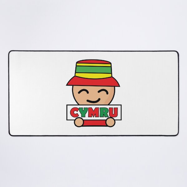 Item preview, Cartoon Wales football fan holding a Cymru sign designed and sold by egogrenade.