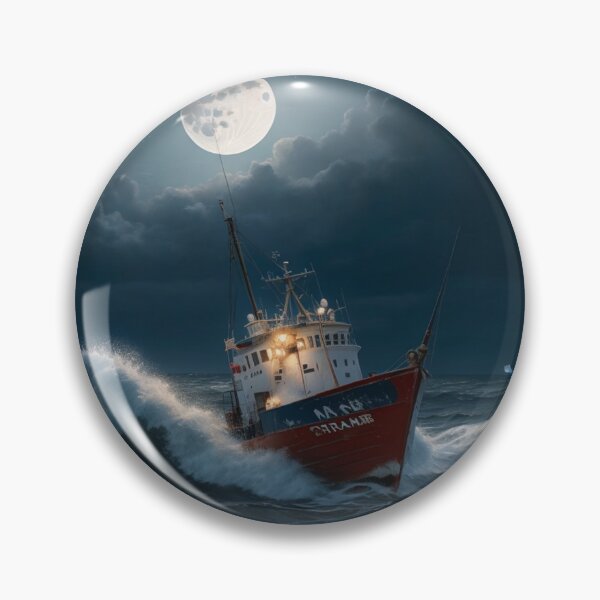 Item preview, Fishing Boat in a Storm Oil Painting Print designed and sold by randomtdesigns.