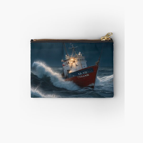 Item preview, Fishing Boat in a Storm Oil Painting Print designed and sold by randomtdesigns.