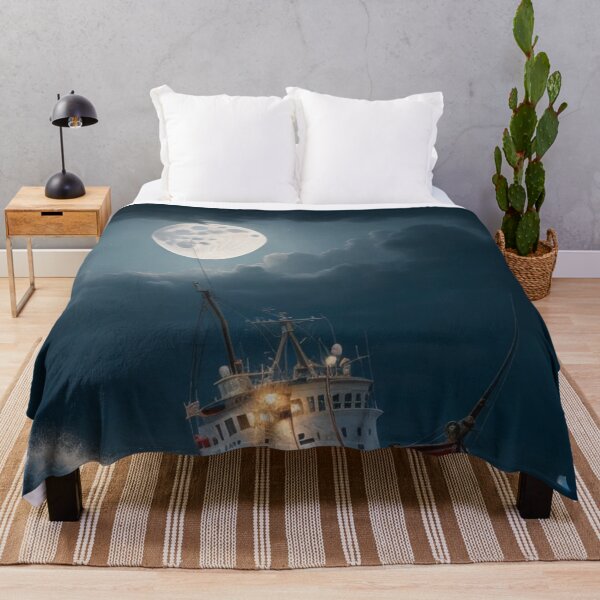 Item preview, Fishing Boat in a Storm Oil Painting Print designed and sold by randomtdesigns.