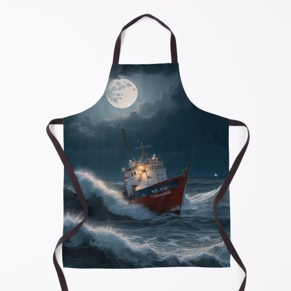 Item preview, Fishing Boat in a Storm Oil Painting Print designed and sold by randomtdesigns.