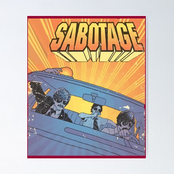 BEASTIE BOYS Sabotage BANNER 2x2 Ft Fabric Poster Tapestry