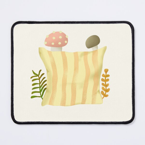 Item preview, Cute pillow and mushrooms cottagecore and hygge sticker by DozyJov designed and sold by DozyJov.