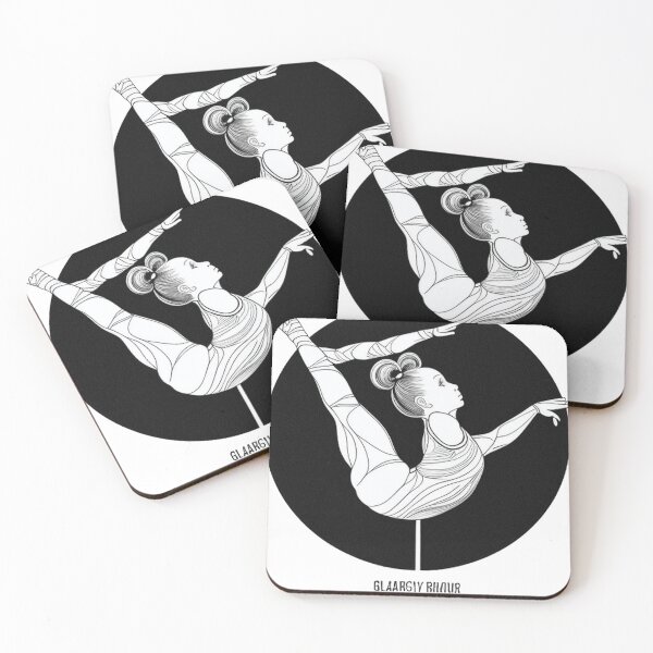 Item preview, a gymnast performing an intricate routine on the balance beam 	 designed and sold by valljahemraw.