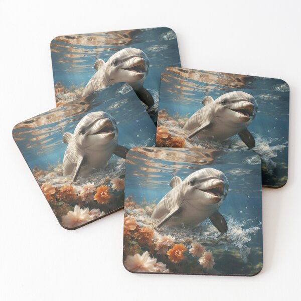 Item preview, Friendly dolphin swimming alongside designed and sold by artumbre.