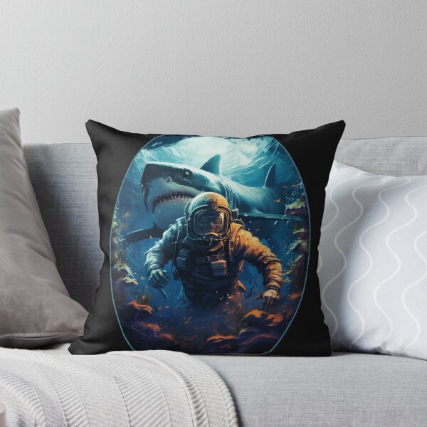 Item preview, A Diver and a Megalodon Shark designed and sold by StudioRedKoala.