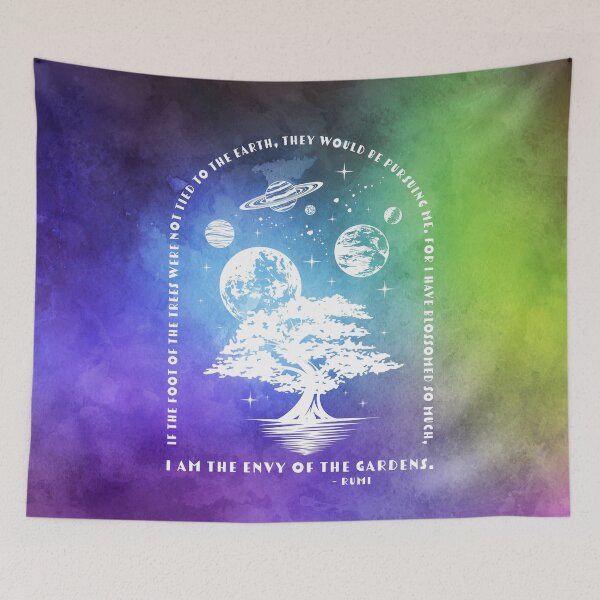 Item preview, Cosmic Aesthetic Rumi Poem on Watercolor - I am the Envy of the Gardens designed and sold by Trish Dish.