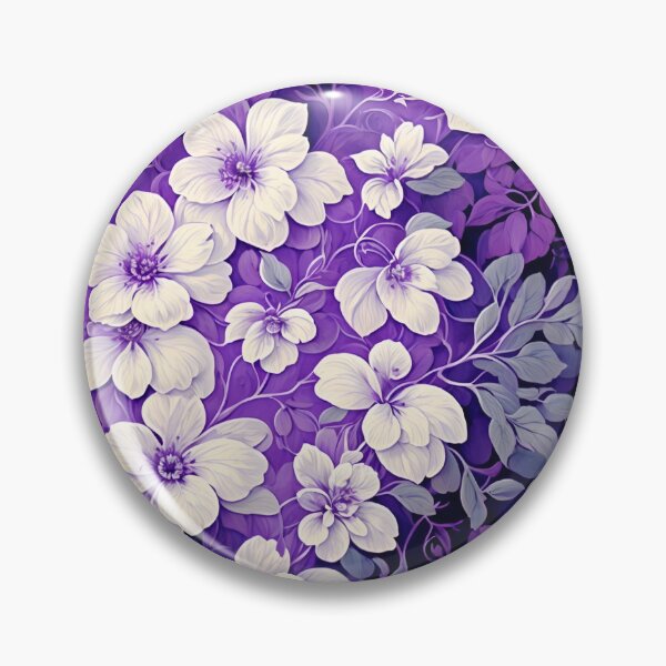 Item preview, purple and white entwined repeating flower pattern designed and sold by flashyflowers.