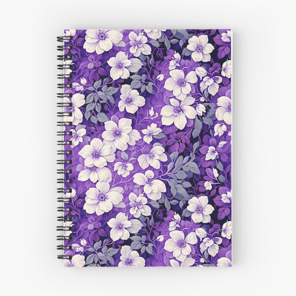 Item preview, purple and white entwined repeating flower pattern designed and sold by flashyflowers.