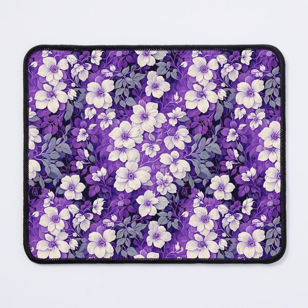 Item preview, purple and white entwined repeating flower pattern designed and sold by flashyflowers.