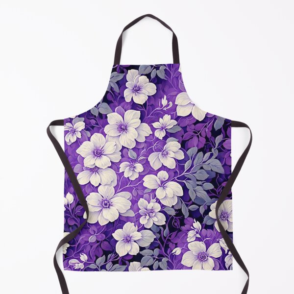 Item preview, purple and white entwined repeating flower pattern designed and sold by flashyflowers.