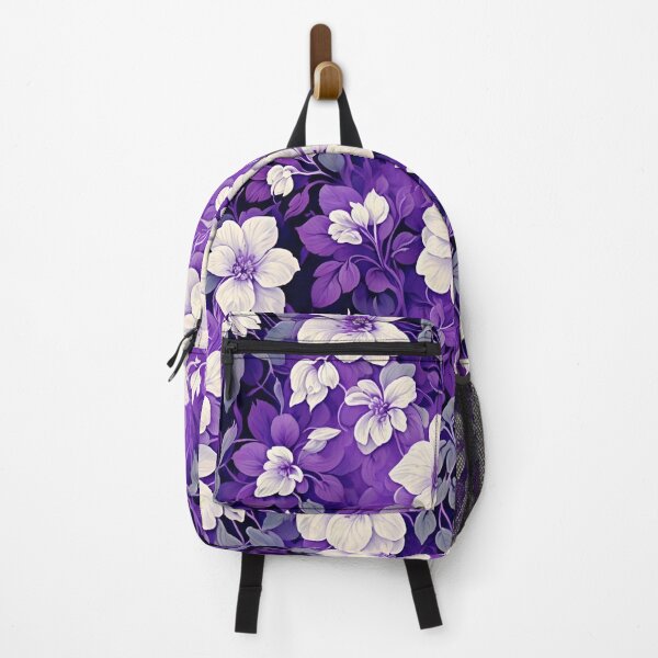 Item preview, purple and white entwined repeating flower pattern designed and sold by flashyflowers.