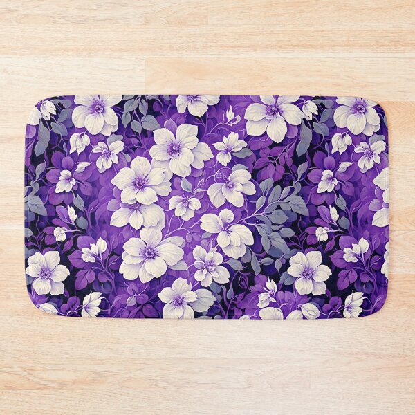 Item preview, purple and white entwined repeating flower pattern designed and sold by flashyflowers.