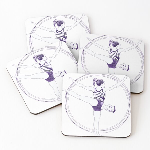 Item preview, a gymnast performing an intricate routine on the balance beam 	 designed and sold by valljahemraw.
